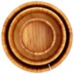 American Metalcraft RBRS3 3-Piece Round Bamboo Riser Set