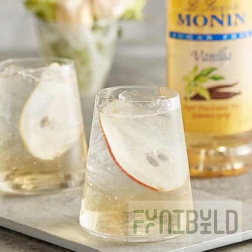Monin Sugar-Free Vanilla Flavoring Syrup 1 Liter - 4/Case