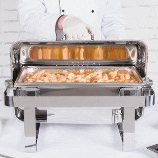 Vollrath 46350 9 Qt. Avenger Roll Top Chafer Full Size
