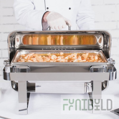 Vollrath 46350 9 Qt. Avenger Roll Top Chafer Full Size