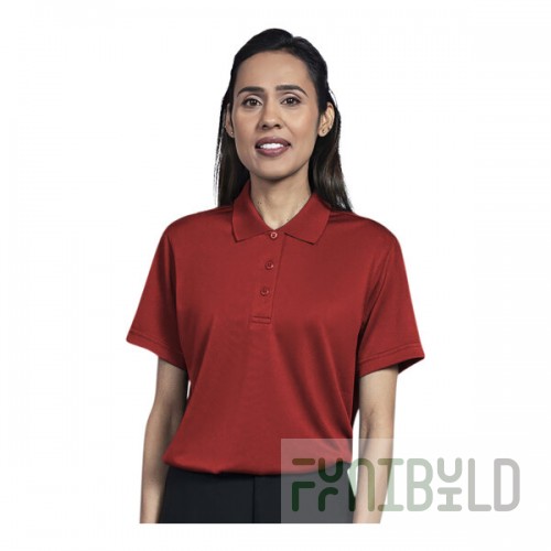 Uncommon Chef 51TJ01-R Women's Customizable Red Short Sleeve Moisture Wicking Polo Shirt - Polyester - 2X
