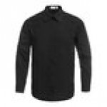 Henry Segal Men's Customizable Black Long Sleeve Cafe / Bistro Shirt - L