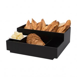 Rosseto BD113 4 Compartment Black Acrylic Condiment Holder Rosseto BD113 4 Compartment Black Acrylic Condiment Holder