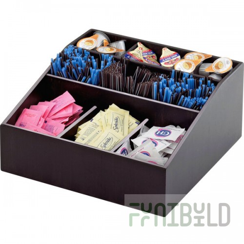 Cal-Mil 1714-96 Midnight Bamboo Coffee Condiment Organizer - 12