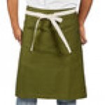 Uncommon Chef 3117 Moss Green Customizable 100% Cotton Canvas Moxie Waist Apron with Natural Webbing and 3 Pockets - 24