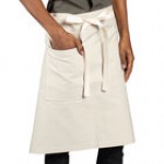Uncommon Chef 3117 Moss Green Customizable 100% Cotton Canvas Moxie Waist Apron with Natural Webbing and 3 Pockets - 24