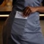 Choice Gray Poly-Cotton Standard Bib Apron with 2 Pockets - 34