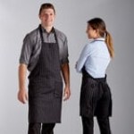 Choice Gray Poly-Cotton Standard Bib Apron with 2 Pockets - 34