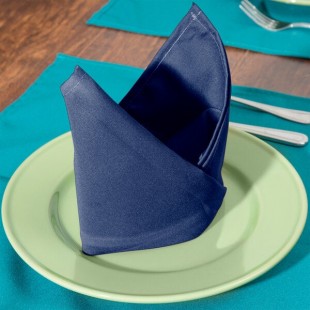 Intedge Royal Blue 100% Polyester Cloth Napkins, 20