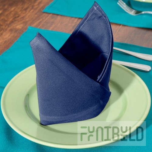 Intedge Royal Blue 100% Polyester Cloth Napkins, 20