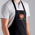 Choice Black Customizable Poly-Cotton Front of House Bib Apron with 3 Pockets - 25