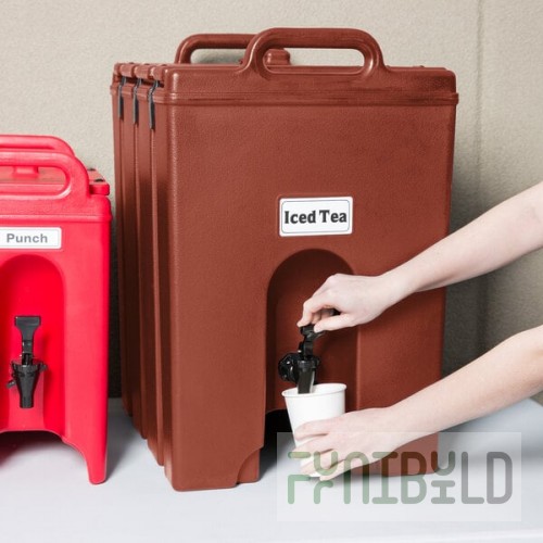 Cambro 1000LCD402 Camtainer® 11.75 Gallon Brick Red Insulated Beverage Dispenser
