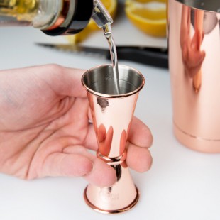 Barfly® M37003CP 1 oz. & 1.5 oz. Copper-Plated Japanese Style Jigger Barfly® M37003CP 1 oz. & 1.5 oz. Copper-Plated Japanese Style Jigger