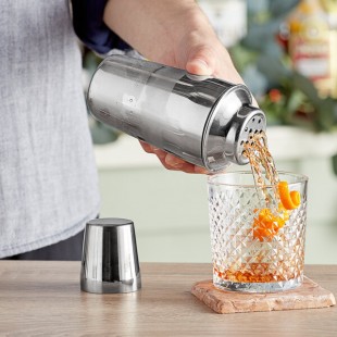 Acopa 12 oz. Stainless Steel 3-Piece Cobbler Cocktail Shaker