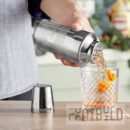 Acopa 12 oz. Stainless Steel 3-Piece Cobbler Cocktail Shaker