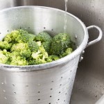 Town 38013 36 Qt. Tapered Aluminum Vegetable Colander with Handles