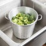 Town 38013 36 Qt. Tapered Aluminum Vegetable Colander with Handles