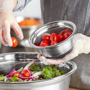 Choice .75 Qt. Stainless Steel Mixing Bowl with Silicone Bottom