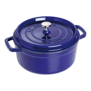 Staub 2.75 Qt. Dark Blue Enameled Cast Iron Dutch Oven 1004286 Staub 2.75 Qt. Dark Blue Enameled Cast Iron Dutch Oven 1004286
