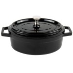 GET Heiss 12 oz. Black Enamel Coated Cast Aluminum Mini Coated Cast Aluminum Oval Pot with Lid CA-103-BK/BK/CC GET Heiss 12 oz. Black Enamel Coated Cast Aluminum Mini Coated Cast Aluminum Oval Pot with Lid CA-103-BK/BK/CC