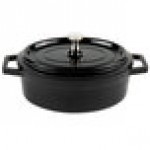 GET Heiss 12 oz. Black Enamel Coated Cast Aluminum Mini Coated Cast Aluminum Oval Pot with Lid CA-103-BK/BK/CC GET Heiss 12 oz. Black Enamel Coated Cast Aluminum Mini Coated Cast Aluminum Oval Pot with Lid CA-103-BK/BK/CC