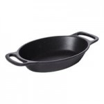 GET Heiss 12 oz. Black Enamel Coated Cast Aluminum Mini Coated Cast Aluminum Oval Pot with Lid CA-103-BK/BK/CC GET Heiss 12 oz. Black Enamel Coated Cast Aluminum Mini Coated Cast Aluminum Oval Pot with Lid CA-103-BK/BK/CC
