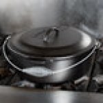 Lodge L12DO3 9 Qt. Pre-Seasoned Cast Iron Dutch Oven with Spiral Bail Handle