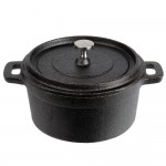 Valor 16 oz. Pre-Seasoned Mini Cast Iron Pot with Cover - 12/Case Valor 16 oz. Pre-Seasoned Mini Cast Iron Pot with Cover - 12/Case