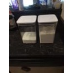 OXO Good Grips 0.4 Qt. Clear Square SAN Plastic Food Storage Container with White POP Lid OXO Good Grips 0.4 Qt. Clear Square SAN Plastic Food Storage Container with White POP Lid