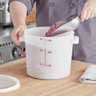 Vigor 6 Qt. White Round Polyethylene Food Storage Container Vigor 6 Qt. White Round Polyethylene Food Storage Container