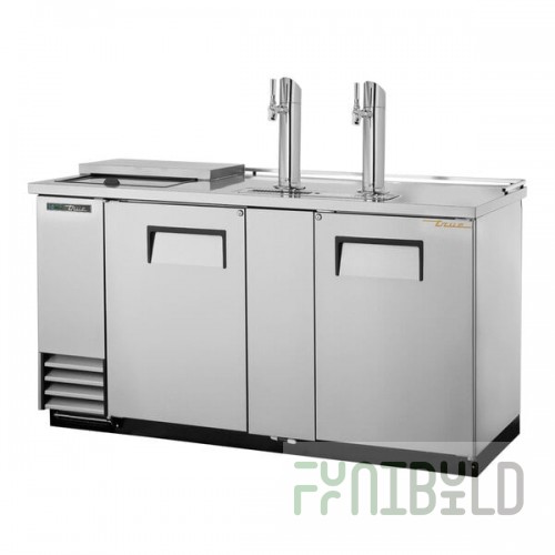True TDD-3CT-S-HC 2 Single Tap Club Top Kegerator Beer Dispenser - Stainless Steel, (3) 1/2 Keg Capacity