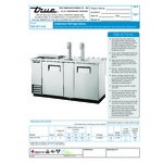 True TDD-3CT-S-HC 2 Single Tap Club Top Kegerator Beer Dispenser - Stainless Steel, (3) 1/2 Keg Capacity