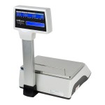 CAS CL5500R-30NE CL-5500 Series 30 lb. Digital Price Computing Scale with Label Printer, Ethernet Capability, and Pole - Legal for Trade