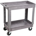 Lakeside 2521 Plastic Deep Well Two Shelf Utility Cart - 34 1/2 Lakeside 2521 Plastic Deep Well Two Shelf Utility Cart - 34 1/2