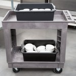 Lakeside 2521 Plastic Deep Well Two Shelf Utility Cart - 34 1/2 Lakeside 2521 Plastic Deep Well Two Shelf Utility Cart - 34 1/2