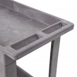 Lakeside 2521 Plastic Deep Well Two Shelf Utility Cart - 34 1/2 Lakeside 2521 Plastic Deep Well Two Shelf Utility Cart - 34 1/2