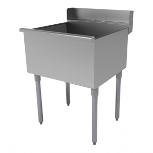 Advance Tabco 4-41-24D 400 Series 16-Gauge Type 430 Stainless Steel One Compartment Rear Deck Budget Sink - 24 Advance Tabco 4-41-24D 400 Series 16-Gauge Type 430 Stainless Steel One Compartment Rear Deck Budget Sink - 24
