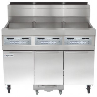 Frymaster SCFHD360G 240 lb. 3 Unit Natural Gas Floor Fryer System with Thermatron Controls and Filtration System - 375,000 BTU