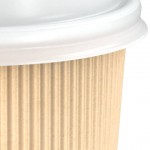 EcoChoice 16 oz. Sleeveless Ripple Kraft Paper Hot Cup and Lid - 100/Case