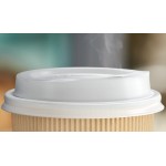 EcoChoice 16 oz. Sleeveless Ripple Kraft Paper Hot Cup and Lid - 100/Case