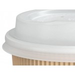 EcoChoice 16 oz. Sleeveless Ripple Kraft Paper Hot Cup and Lid - 100/Case