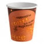 EcoChoice 16 oz. Sleeveless Ripple Kraft Paper Hot Cup and Lid - 100/Case