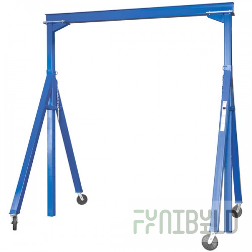 Vestil AHS-8-15-14 15' x 14' Steel Gantry Crane with Adjustable Height and Locking Casters - 8,000 lb. Capacity