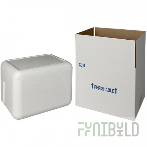 Insulated Shipping Box with Foam Cooler 11 1/8
