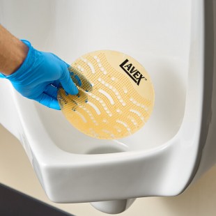 Lavex Sunshine Scent EVA Deodorizing Gel Urinal Screen - 10/Case Lavex Sunshine Scent EVA Deodorizing Gel Urinal Screen - 10/Case