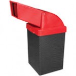 Wausau Tile MF3055 35 Gallon Steel Square Trash Can with Plastic Push Door Lid and Tray Caddy