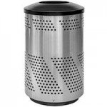 Ex-Cell Kaiser Arena 51 Series ARENA-X51 R 51 Gallon Blue Steel Customizable Outdoor Recycling Bin with Hooded Rain Top
