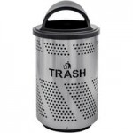 Ex-Cell Kaiser Arena 51 Series ARENA-X51 R 51 Gallon Blue Steel Customizable Outdoor Recycling Bin with Hooded Rain Top