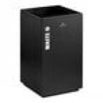 Lancaster Table & Seating 25 Gallon Black Steel Square Decorative Trash Can with Open Top Lid Lancaster Table & Seating 25 Gallon Black Steel Square Decorative Trash Can with Open Top Lid