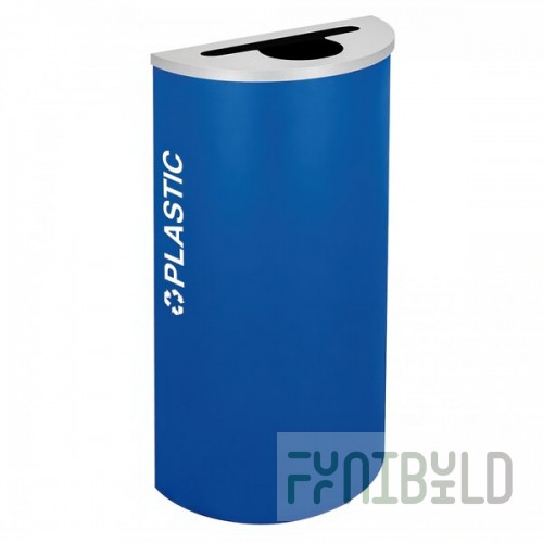 Ex-Cell Kaiser RC-KDHR-PL RYX Kaleidoscope Collection Royal Blue Texture 8 Gallon Customizable Half-Round Plastic Receptacle
